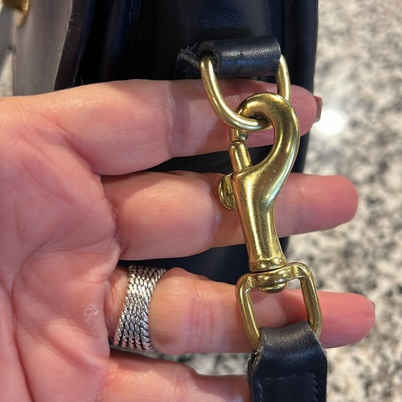 Vintage COACH Court Navy Blue Leather Multi purpose Bag - Picture 12 of 13